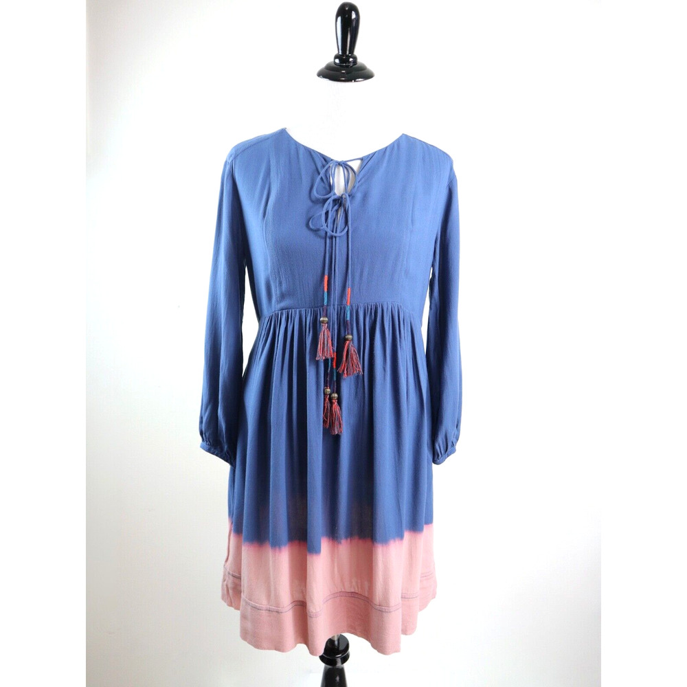Anthropologie Holding Horses Size 2 Dip Dye Dress Blue Pink Ombre - Picture 3 of 12